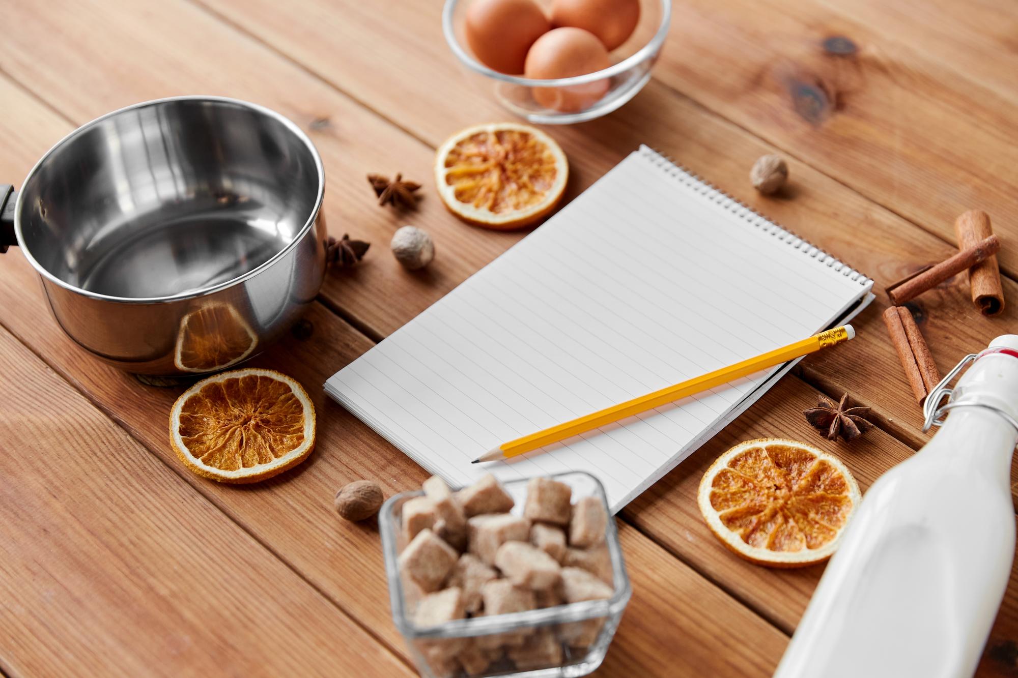 Studio kitchen with tools and notes
